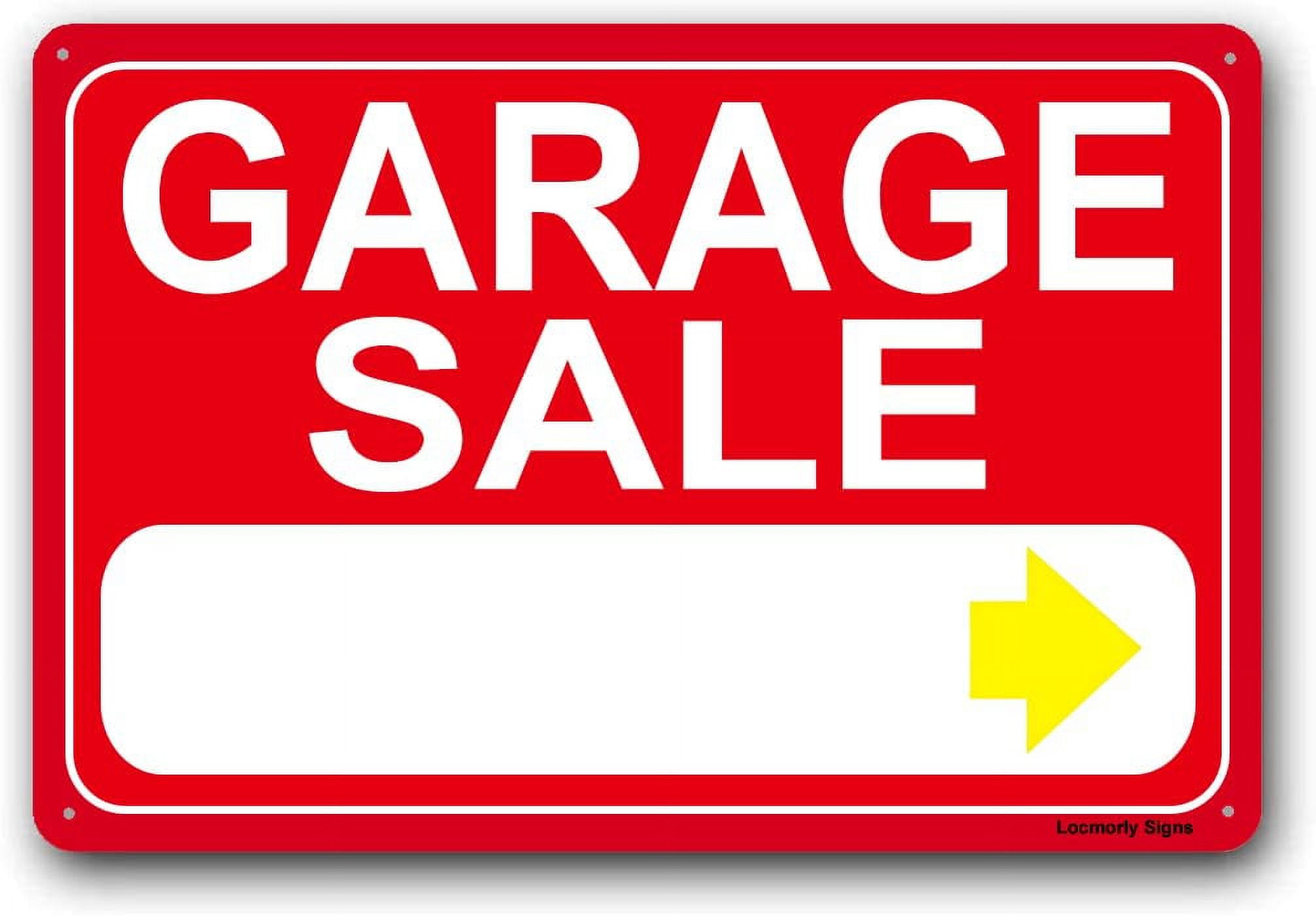 Sign, Garage Sale Sign, Metal Yard Sale Sign Size: 12 x 16 inch