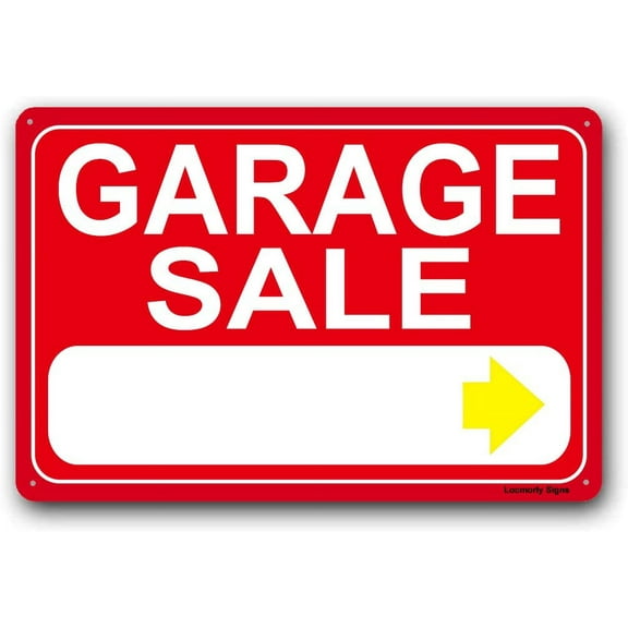 Sign, Garage Sale Sign, Metal Yard Sale Sign Size: 8 x 12 inch