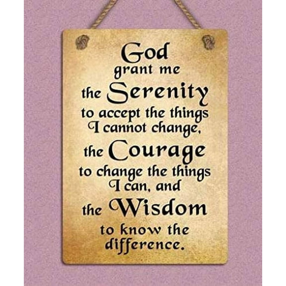 Sign God Serenity Prayer Positive Inspiring Quote Vintage Retro Tin Metal Decor Sign Home Wall Decor 8x12