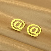 CXWIND @ Sign Gold Stud Earrings At Symbol Stud Earrings Email at @ Symbol Earrings Social Media for Men Women Girls