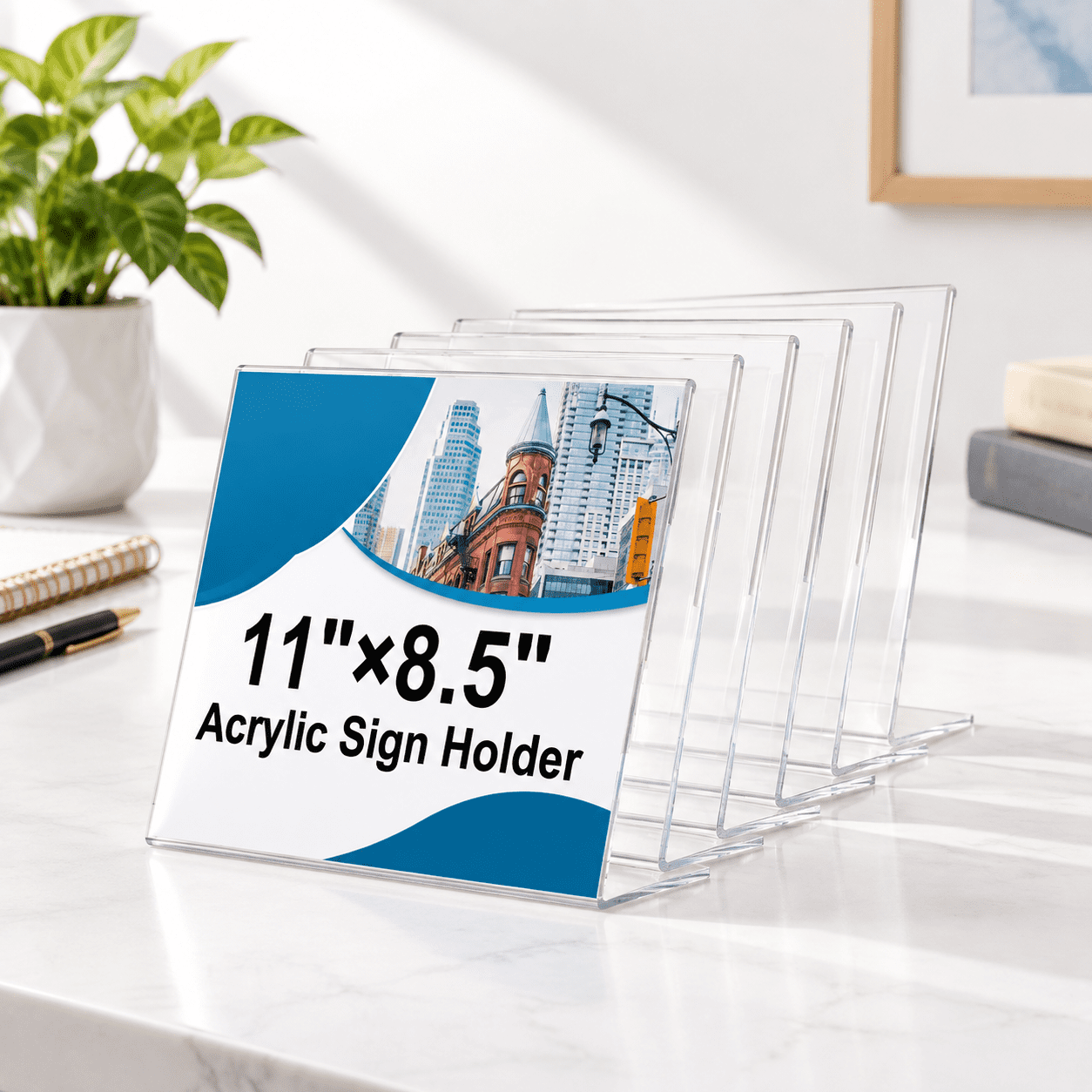 Sign Holder 8.5 X 11 Horizontal r Plastic Display Stand For Tabletop ...