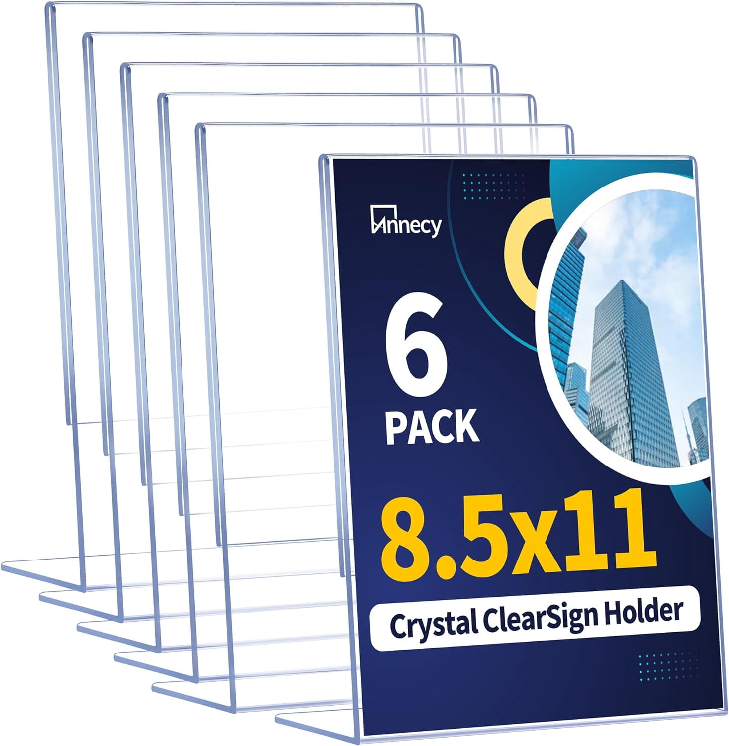 Sign Holder 8.5 x 11, 6 Packs Sign Stand for Display, L Shape Plastic ...