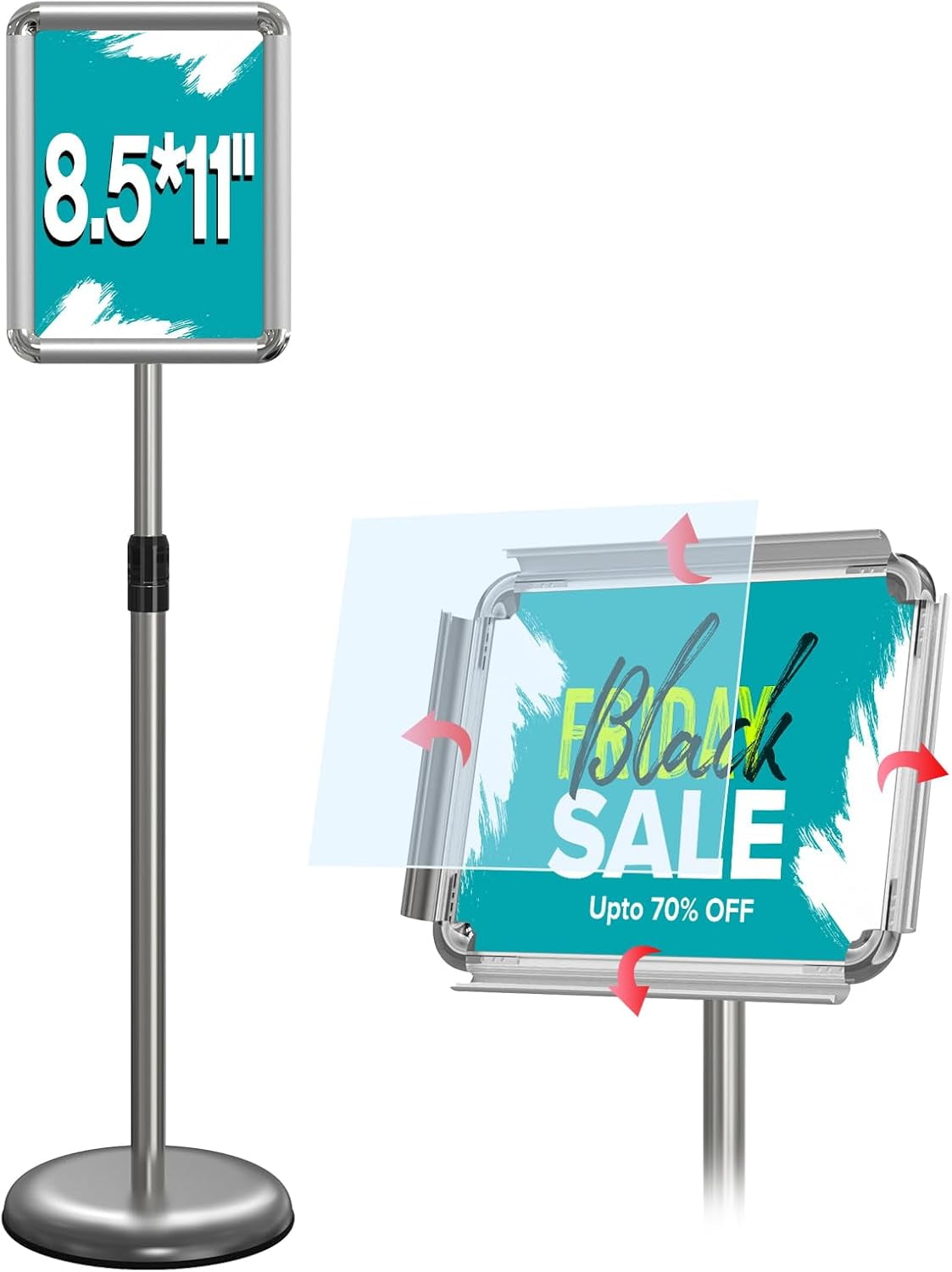 Sign Holder Stand 8.5x11 Inch, Adjustable Sign Stand