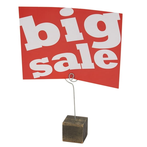 Sign Holder - Dark Oak Wood Block - Wire Included - 4 pk.