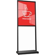 Sign Holder Floor Stand, Heavy Duty Pedestal 22x28 in Slide-In Double Sided Poster Banner Stand for Board Display Black