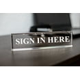 thumbnail image 1 of Sign In Here 2" x 8" Clear Acrylic - Office Desk Accessories D?cor, 1 of 1