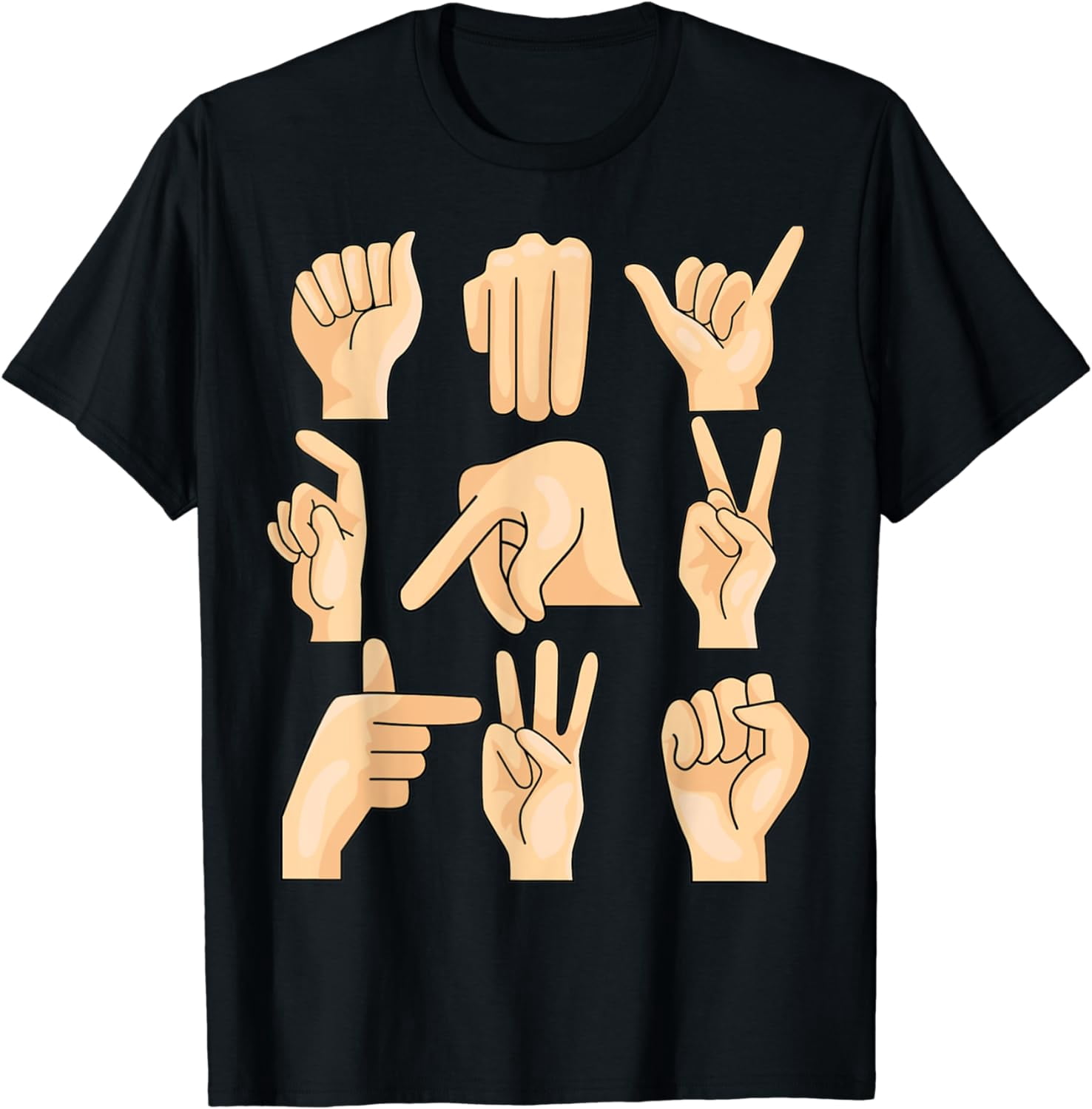 Sign Language ASL Teacher Hand Learning Hearing Impaired T-Shirt ...