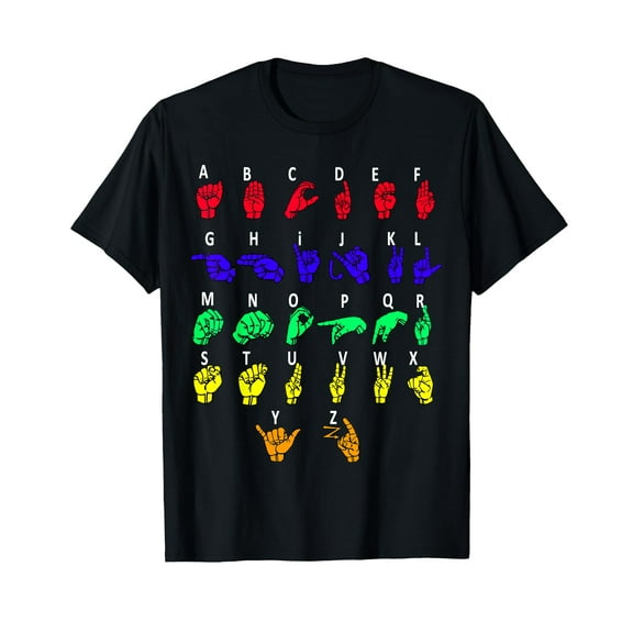 Sign Language Alphabet For ASL Interpreter Deaf Teacher Stud T-Shirt