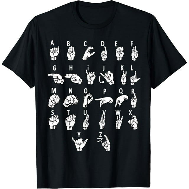 Sign Language Alphabet For ASL Interpreter Deaf Teacher Stud TShirt