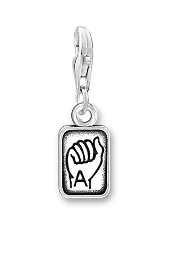 Sign Language Charm Pendant for Bracelets or Necklaces "A"