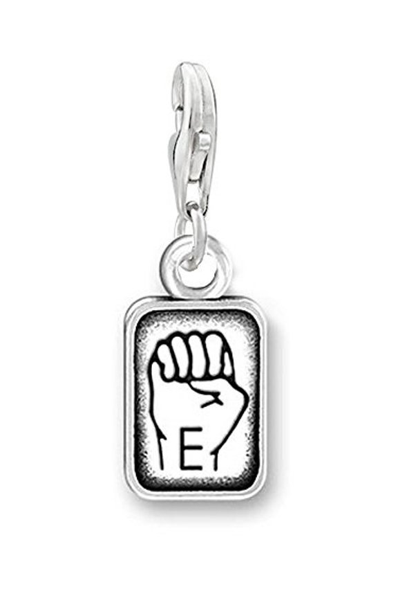 Sign Language Charm Pendant for Bracelets or Necklaces "E"