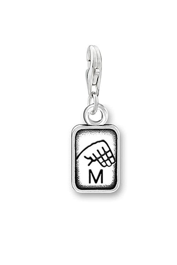 Sign Language Charm Pendant for Bracelets or Necklaces "M"