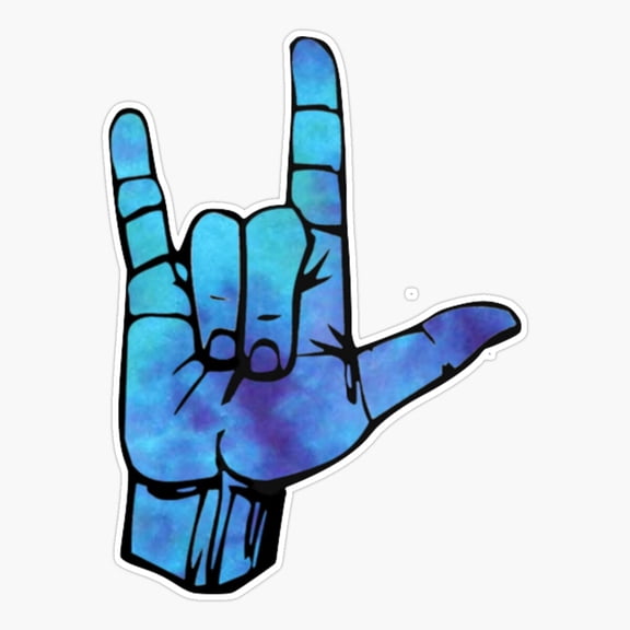 Sign Language I Love You Hand Sticker