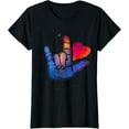 thumbnail image 1 of Sign Language I Love You T Shirt Space Stars Heart Tee Gift T-Shirt, 1 of 4