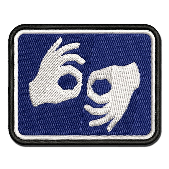 Sign Language Interpretation Accessibility Applique Multi-Color Embroidered Hook & Loop Patch - 2.0 Inch Mini