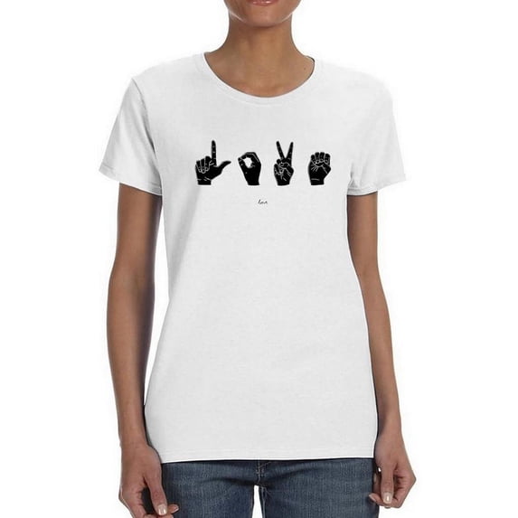 Sign Language Iv. T-Shirt Women -Emma Scarvey Designs, Female Large