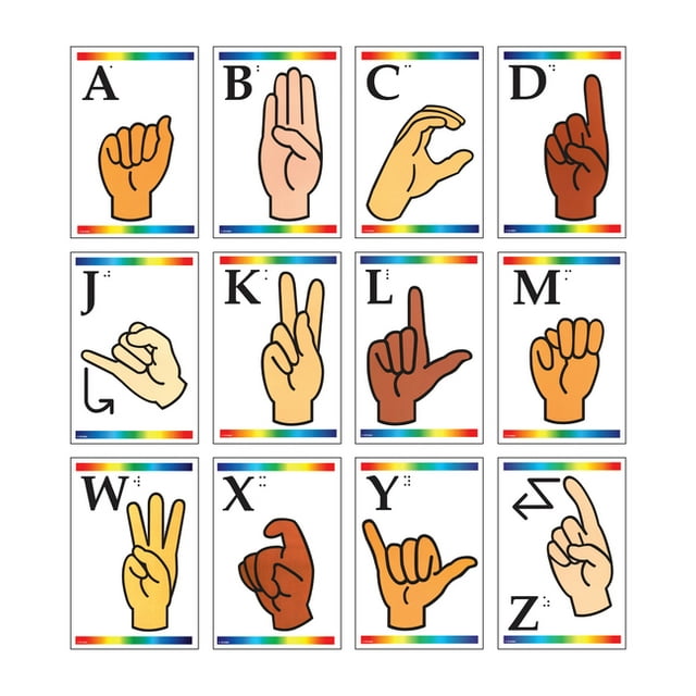 Sign Language Learning Cards with Braille (Other)