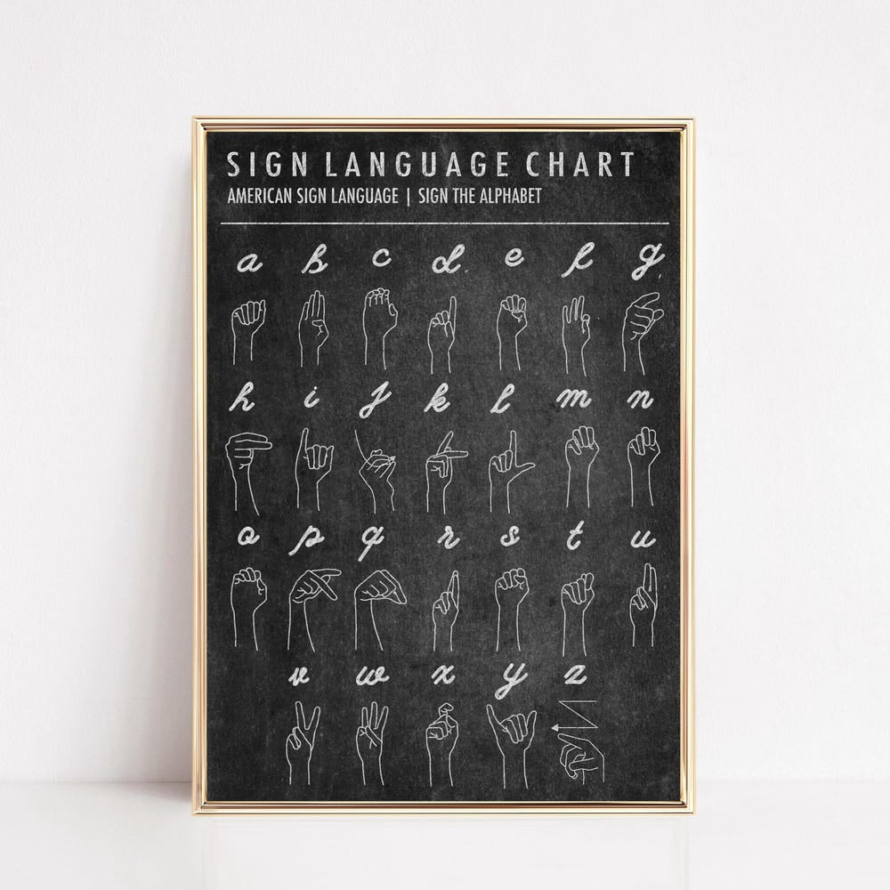 Sign Language Poster, Neutral Classroom, Homeschool Print, Educational ...