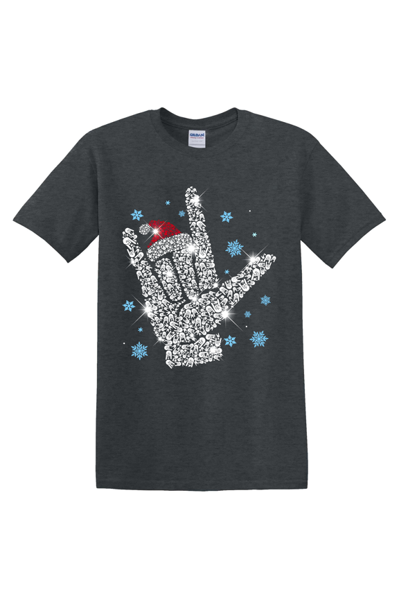 Sign Language Santa Hat ASL Lights Winter Holiday Winter Holiday Sign Language ASL Winter Holiday T T-shirt