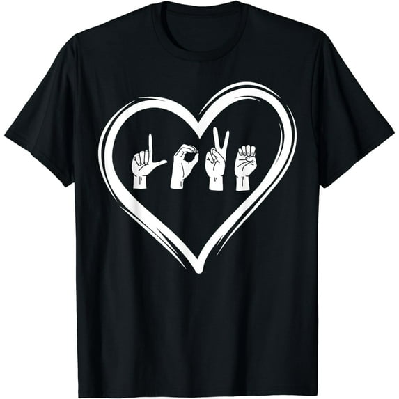 Sign Languages Teacher Heart Hand Sign Interpreter Linguist T-Shirt