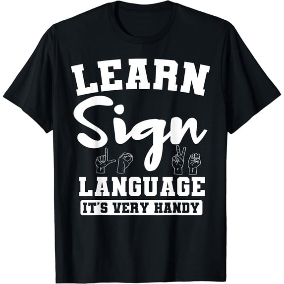 Sign Languages Teacher Linguist ASL Instructor Interpreter T-Shirt Black Large