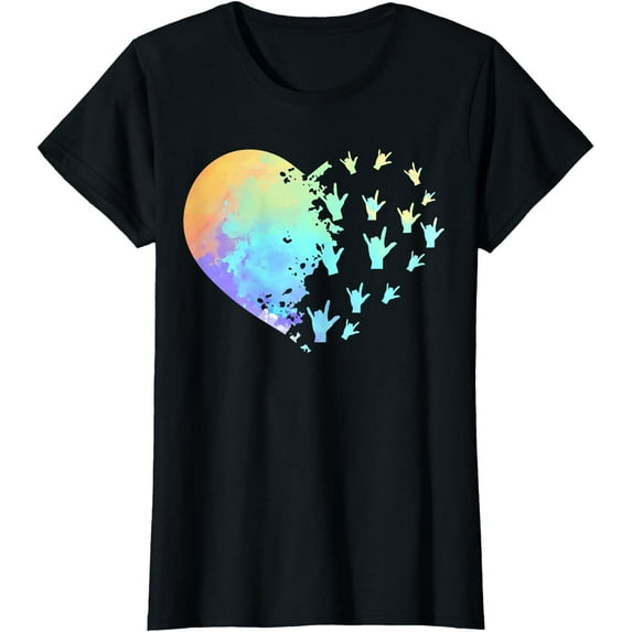 Sign Languages Teacher Linguist Heart Hand Sign Interpreter T-Shirt