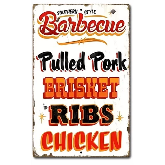Sign Metal Advertisement Backyard Bbq Wall Art With Decor Pool Smoker Bar Grill