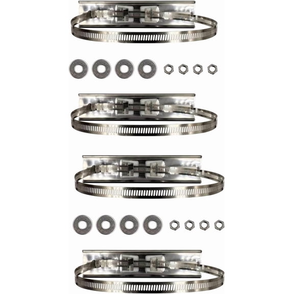 Sign Mounting Bracket, Pole Mounting Kits, 304 Stainless Steel Brackets with Adjustable 1.2" to 7.9" Clamp Hardware Outdoor Waterproof for Junction Box and Electrical Boxes, (4)