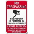 thumbnail image 1 of Sign No Trespassing - This Property is Protected by Video Surveillance - Private Sign Outdoor Decoration 8x12 Inch, 1 of 4