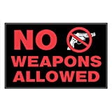 Hillman 840263 No Weapons Allowed Sign with Space for Fill In, Black and Red Plastic, 8x12 Inches 1-Sign