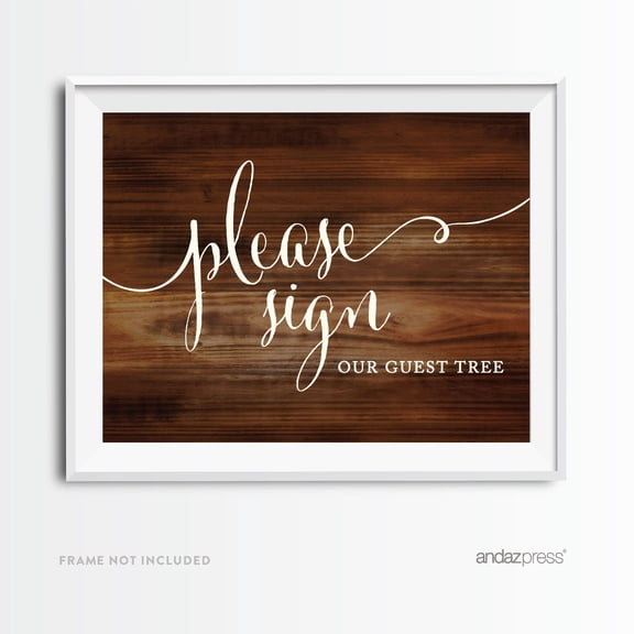 Koyal Wholesale Sign Our Guest Tree Rustic Wood Wedding Party Signs 11'' x 8.5''