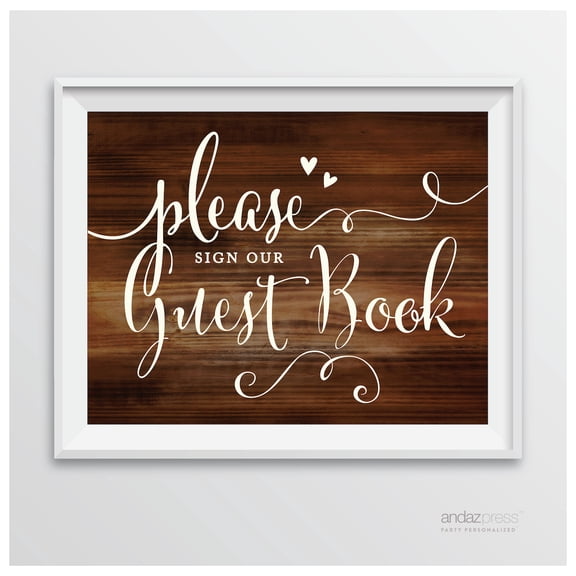 Sign Our Guestbook Rustic Wood Wedding Party Signs