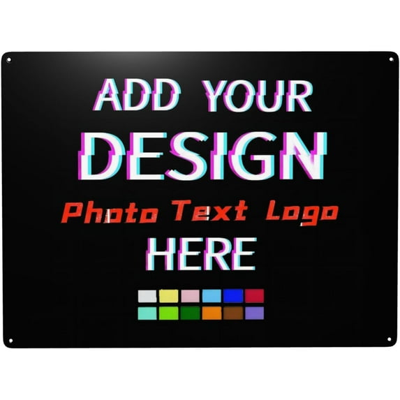 Sign Personalized Signs Design Your Own Text Photo Logo Name Weatherproof iron Metal Sign for Indoor Outdoor Wall Decor (Horizontal, 12x8 inch)