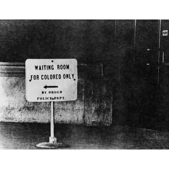 Sign Reading 'Waiting Room For Colored Only History (24 x 18)