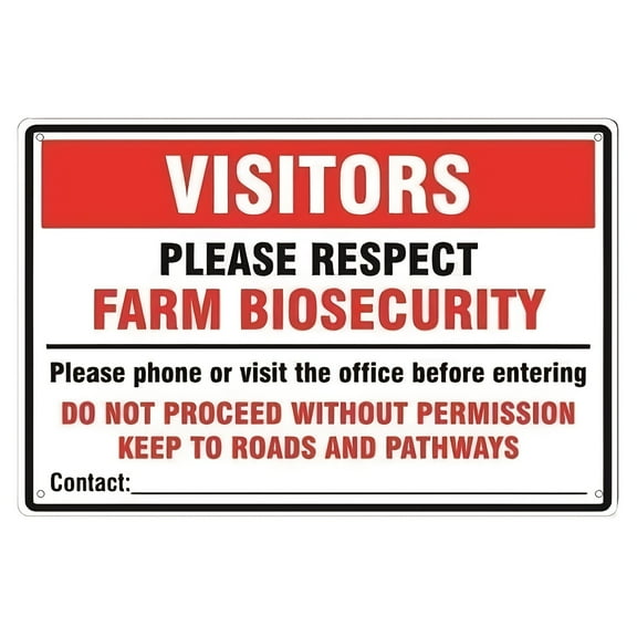 Sign: "Respect Farm Biosecurity" - 8*12inch Metal Warning Poster with Prints