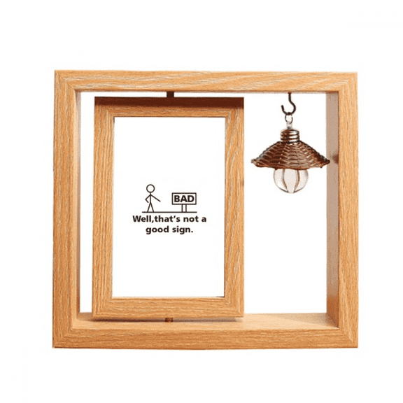 Sign Road Human Indication Wooden Rotating Picture Photo Frame 4x6
