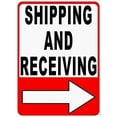 thumbnail image 1 of Sign Shipping And Receiving Sign Right Arrow Warehouse Ship Receive Loading Dock Warning Sign Outdoor Decoration 12x8 Inch (2 Pack), 1 of 4