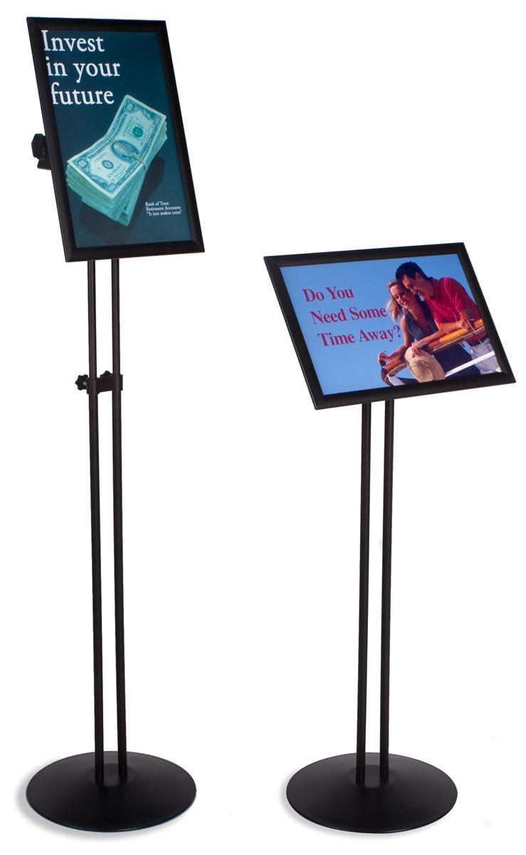 Sign Stand w/Adjustable Design For 11” x 17” graphics, Snap Style Frame ...