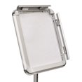 Sign Stand with Adjustable Display and Snap Frame in Chrome 8.5 x 11
