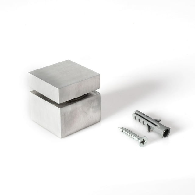 Sign Standoff 1-1/4" Square x 3/4" Barrel Length Aluminum Finish Euro Square Easy Fasten Standoff Pack of 20 by Outwater