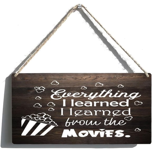 Sign Wall Art Definition Metal Plaque Everything I Learned I Learned From The Movies Metal Signs Modern Rustic Metal Sign Metal Sign For Home Front Door Porch Office Coffee Shop Decor 8x12 Inch