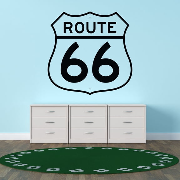 Sign Wall Decals for Dad Garage - Historic US Route 66 Sign Sign DIY & Creativity Boy Girl Bedroom Wall Sticker - Size: 10 In x 10 In