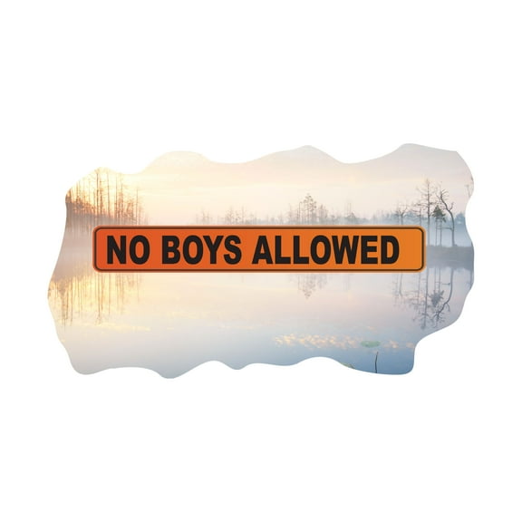 Sign Wall Decals for Girls Bedroom - No Boys Allowed Sign DIY & Creativity Boy Girl Bedroom Wall Sticker - Size: 10 In x 6 In