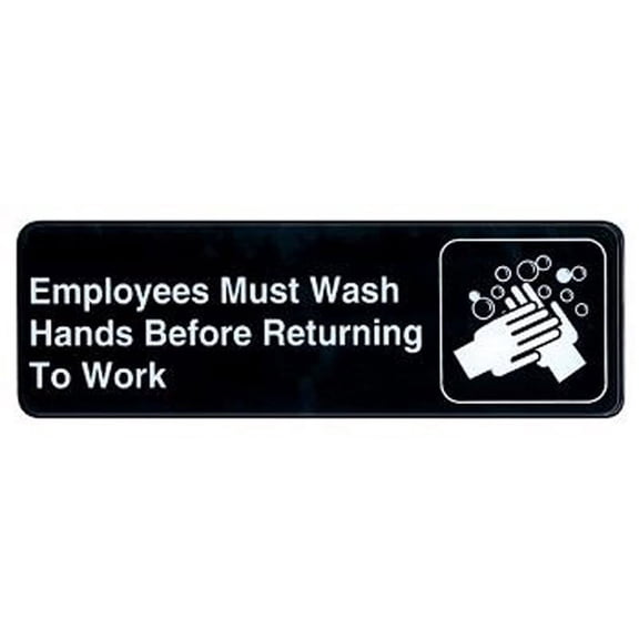 Sign With Symbol - Must Wash Hand, Count 1 - Store Use / Grab Varieties & Flavors