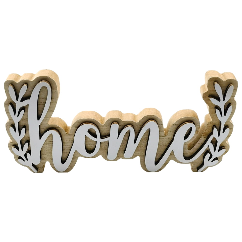Sign Wooden Home Letter Decor Table Wood Rustic Letters Wall Family