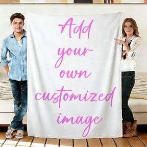 SignBloc Custom Photo Sherpa Blanket Personalized Throw Blanket Upload Your Custom Image Soft Warm Fleece Blanket for Pet Couch Bed Gift, 30" x 40"