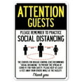 thumbnail image 1 of COVID-19 Notice Sign - Attention Guests Practice Social Distancing | Aluminum Sign | Protect Your Business, Municipality, Home & Colleagues | Made in the USA, 1 of 7