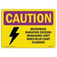 thumbnail image 1 of OSHA CAUTION RADIATION Sign - Microwave Radiation Blue Light | Aluminum Sign | Protect Your Business, Work Site, Warehouse & Shop Area | Made in the USA, 1 of 6