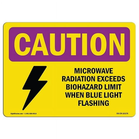 OSHA CAUTION RADIATION Sign - Microwave Radiation Blue Light | Aluminum Sign | Protect Your Business, Work Site, Warehouse & Shop Area | Made in the USA