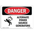 thumbnail image 1 of SignMission OS-DS-A-1014-L-2205 10 x 14 in. OSHA Danger Sign - Alternate Power Source Generators, 1 of 6